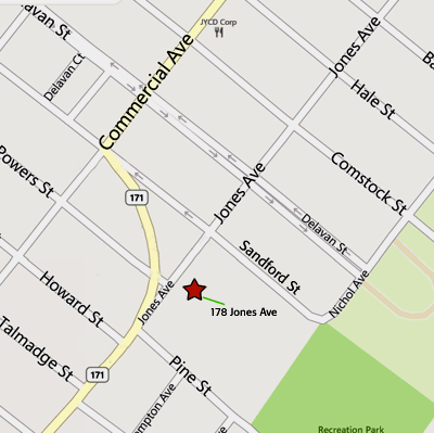 MAp showing intersection of Jones Avenue and Greorges Road.