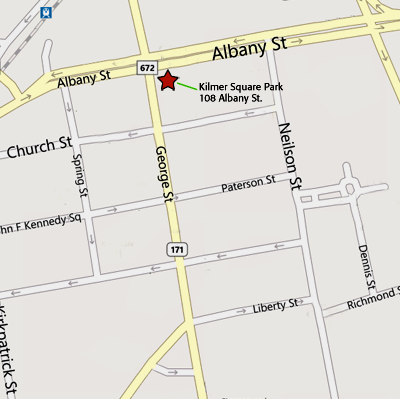 Map screen capture of Kilmer Square Park Market location